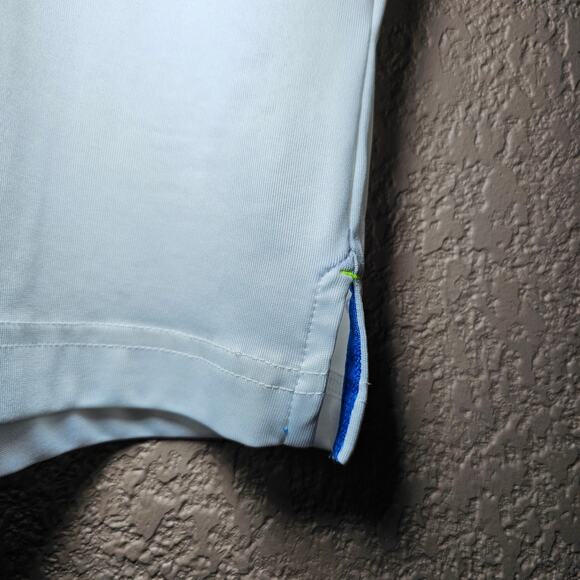 IZOD STRETCH GOLF GOLFING POLO SHIRT MENS LARGE WHITE GREEN BLUE EUC - Picture 6 of 12